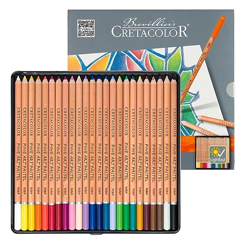 Cretacolor Pastel Pencils | Pastellstifte mit hoher Lichtechtheit | 24 Farben von Cretacolor