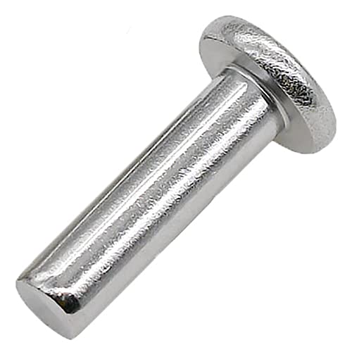 CREULT Flachkopf Solide Nieten M3 x 14mm Länge Durchmesser glatt rund metrisch Percussion Fasteners Edelstahl rostfrei (100 Stück) von CREULT