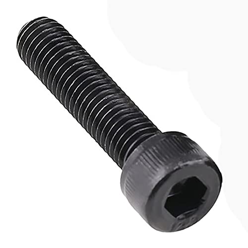 CREULT Innensechskantschrauben M12 x 55mm Rändelzylinder-Außengewindeschrauben Metrische Vollgewindesteigung Befestigungselemente Hochfester Kohlenstoffstahl der Güteklasse 12.9 (6 Stück) von CREULT