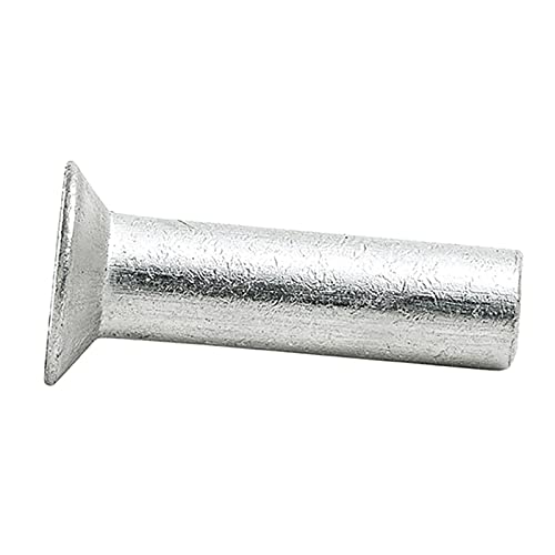 CREULT Versenkt Nieten Aluminium M3 x 16mm Länge flacher Kopf solide Schlagniete glatter Körper leichtes Al Aluminium Material (200 Stück) von CREULT