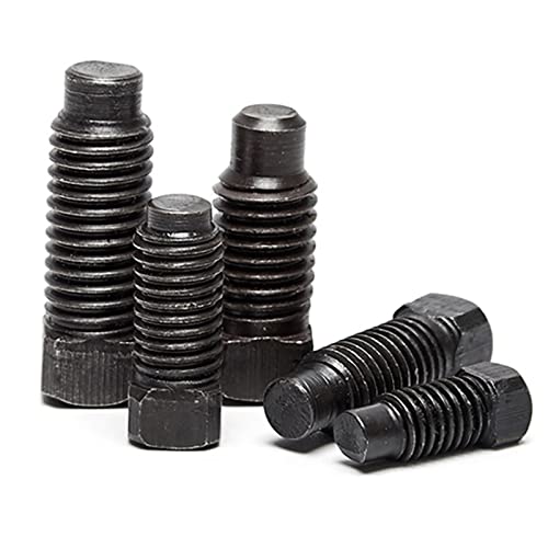 Vierkantschrauben M6 Set Schraubgewinde konvexe Endmaschine Werkzeugschraube schwarz Kohlenstoffstahl (30 mm, 100) von CREULT