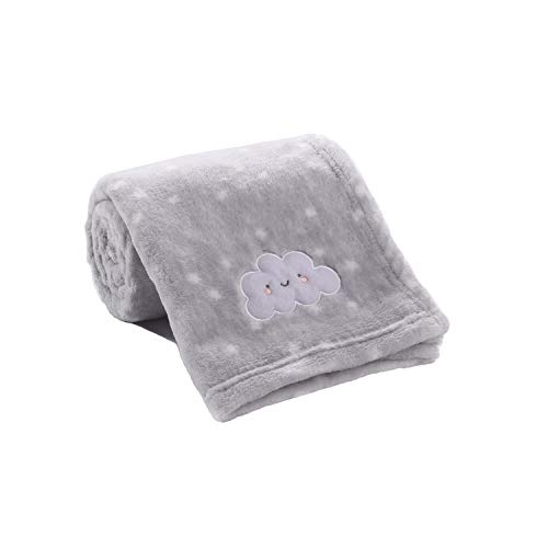 CREVENT Kleine Flauschige warme Baby-Überwurfdecke für Jungen, Kleinkinder, Kinderbett, Kinderwagen, 75 cm x 100 cm, graue Wolke von CREVENT
