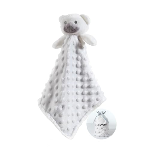 CREVENT Weiche, sichere, Flauschige Babydecke mit Tiergesicht für Mädchen und Jungen (weißer Bär) von CREVENT