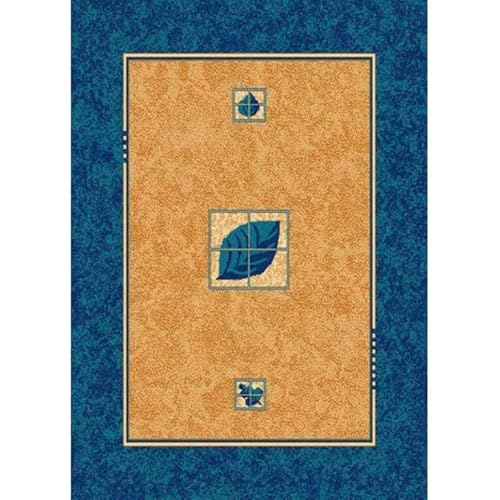 CREVICOSTA QUALITY MARK MARCAS DE CALIDAD Teppich Nerea 219 Modernes Design Motiv Blätter und Marmorboden (70_x_300_cm, Blau) von CREVICOSTA QUALITY MARK MARCAS DE CALIDAD