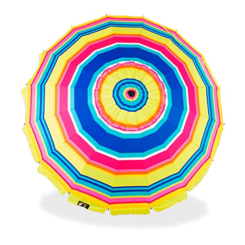 CREVICOSTA QUALITY MARK MARCAS DE CALIDAD Sonnenschirm mit Spiralbindung und Totalwegstange, Regenbogenfarben, 200 cm von CREVICOSTA QUALITY MARK MARCAS DE CALIDAD