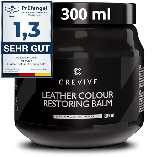 CREVIVE Leder Reparatur Set Schwarz 300 ml - Lederpflege Auto - Lederreparatur Sofa - Autositz Reparatur von CREVIVE