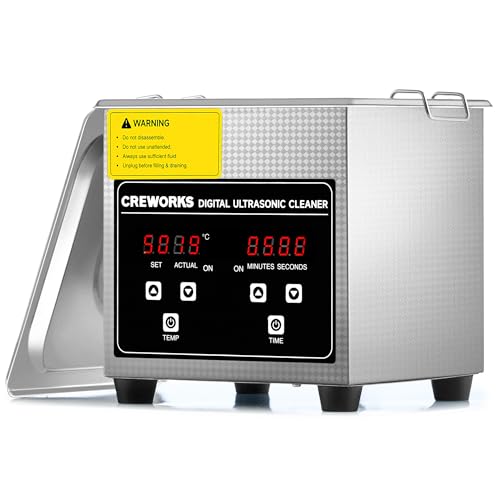 CREWORKS Ultraschallreinigungsgerät 1L Ultraschallgerät Ultraschallreiniger Reinigung Ultrasonic Cleaner mit Innenkorb, Heizung und Digital Timer für Brillen, Schmuck, Zahnprothesen und Münzen von CREWORKS