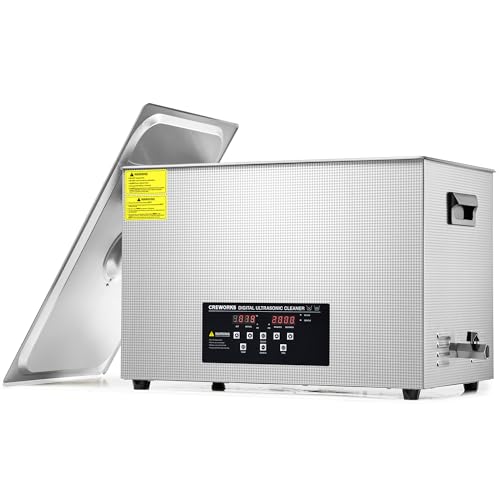CREWORKS Ultraschallreinigungsgerät 30L mit Degas- und Sanftmodus Ultraschallgerät Ultraschallreiniger mit Innenkorb, Heizung und Digital Timer für Brillen, Schmuck, Zahnprothesen, Uhren und Münzen von CREWORKS