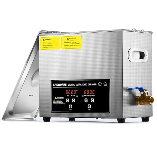 CREWORKS Ultraschallreinigungsgerät mit Heizung 6L Professioneller Ultraschallreiniger mit Timer Edelstahl Ultraschallreinig für Zahnprothesen Schmuck Brillen Uhren Gläser Ultrasonic Cleaner (6L) von CREWORKS