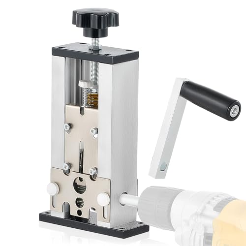 CREWORKS Manuelle Kabelabisoliermaschine 1,5-25mm Kabelschälmaschine Bohrbetriebene Abisoliermaschine mit Verstellbarem Zufuhrloch Abisolierwerkzeug Abisoliergerät Kupferdraht-Recycling von CREWORKS