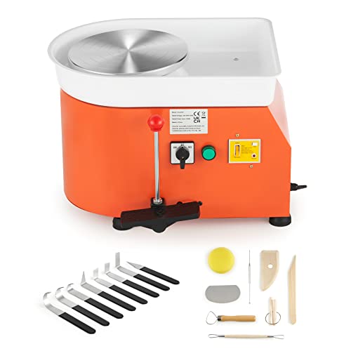 CREWORKS Töpferscheibe Elektrisch Töpferscheibe Hand- oder Fußantrieb 350W Keramikformwerkzeug 0-300 U/MIN Keramik-Tonmaschine 8 TLG Keramik Kit Tonspinnrad 25CM Pottery Wheel CREWORKS Töpferscheibe Elektrisch Töpferscheibe Hand- oder Fußantrieb 350W Keramikformwerkzeug 0-300 U/MIN Keramik-Tonmaschine 8 TLG Keramik Kit Tonspinnrad 25CM Pottery Wheel von CREWORKS