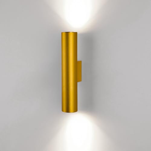 CRFASIBE LED Wandleuchte Innen, 10W Moderne Gold Up Down Wandleuchte, Doppelter Lichtstrahl Wandlampe für Schlafzimmer Wohnzimmer Badezimmer Flur von CRFASIBE