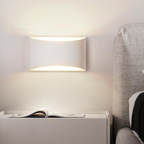 CRFASIBE LED Wandleuchte Innen, 7W Up Down Spotlicht Wandlampe, Warmes Licht Klassische Wandleuchte für Wohnzimmer Schlafzimmer Flur Badezimmer (Weiß) von CRFASIBE