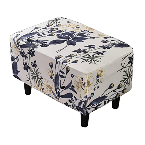 CRFATOP Ottoman Chair Cover X-Large Ottoman Chair Slipcovers Solid Rectangle Storage Stool Cover Stretch Footstool Footrest Sofa Slipcovers with Elastic Bottom,44 von CRFATOP