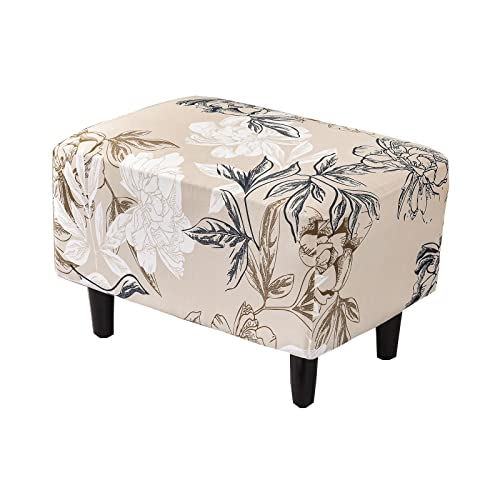 CRFATOP Ottoman Chair Cover X-Large Ottoman Chair Slipcovers Solid Rectangle Storage Stool Cover Stretch Footstool Footrest Sofa Slipcovers with Elastic Bottom,46 von CRFATOP