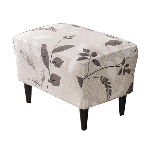 CRFATOP Ottoman Chair Cover X-Large Ottoman Chair Slipcovers Solid Rectangle Storage Stool Cover Stretch Footstool Footrest Sofa Slipcovers with Elastic Bottom,48 von CRFATOP