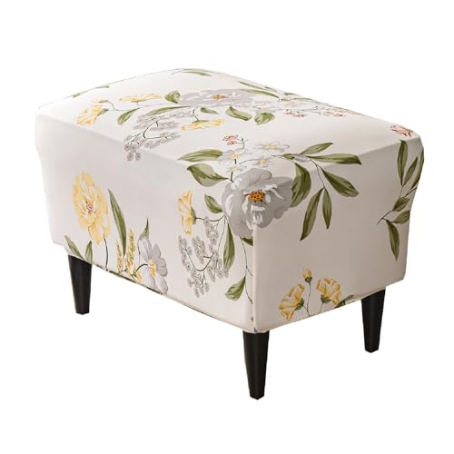 CRFATOP Ottoman Chair Cover X-Large Ottoman Chair Slipcovers Solid Rectangle Storage Stool Cover Stretch Footstool Footrest Sofa Slipcovers with Elastic Bottom,49 von CRFATOP