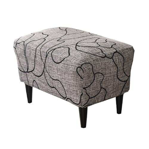 CRFATOP Ottoman Chair Cover X-Large Ottoman Chair Slipcovers Solid Rectangle Storage Stool Cover Stretch Footstool Footrest Sofa Slipcovers with Elastic Bottom,51 von CRFATOP