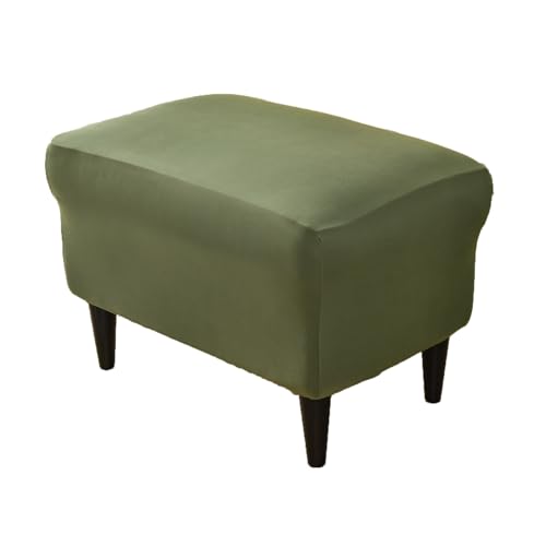 CRFATOP Ottoman Chair Cover X-Large Ottoman Chair Slipcovers Solid Rectangle Storage Stool Cover Stretch Footstool Footrest Sofa Slipcovers with Elastic Bottom,52 von CRFATOP