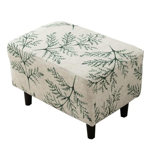 CRFATOP Ottoman Chair Cover X-Large Ottoman Chair Slipcovers Solid Rectangle Storage Stool Cover Stretch Footstool Footrest Sofa Slipcovers with Elastic Bottom,54 von CRFATOP
