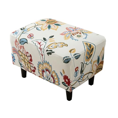 CRFATOP Ottoman Chair Cover X-Large Ottoman Chair Slipcovers Solid Rectangle Storage Stool Cover Stretch Footstool Footrest Sofa Slipcovers with Elastic Bottom,56 von CRFATOP