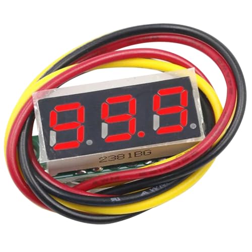 CRGANGZY 3 Drähte Mini-Spannungsprüfer 0-100 V 0,28 Zoll Tester LED-Bildschirm Digitaler Spannungsprüfer Rot/Blau/Gelb/Grün Genaue Druckmessung Verpolungsschutz (Rot) von CRGANGZY