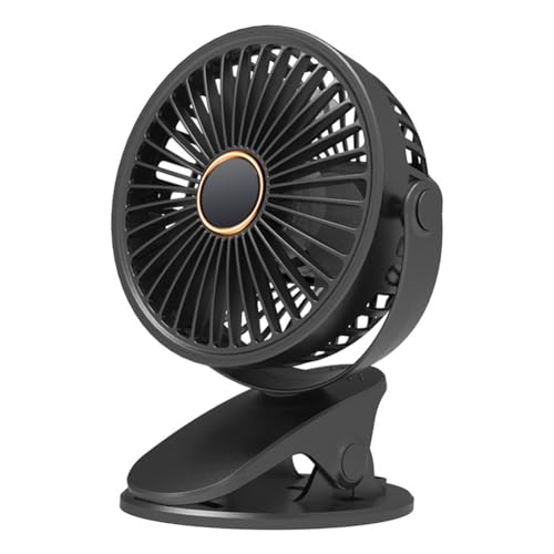 CRGANGZY 360 Rotation Persönliche Kühlung Stummes USB wiederaufladbarer Lüfter Mini Tragbarer Luftstrom 3-Gang-Einstellbares Leicht for Büroschreibtisch Kinderwagen von CRGANGZY