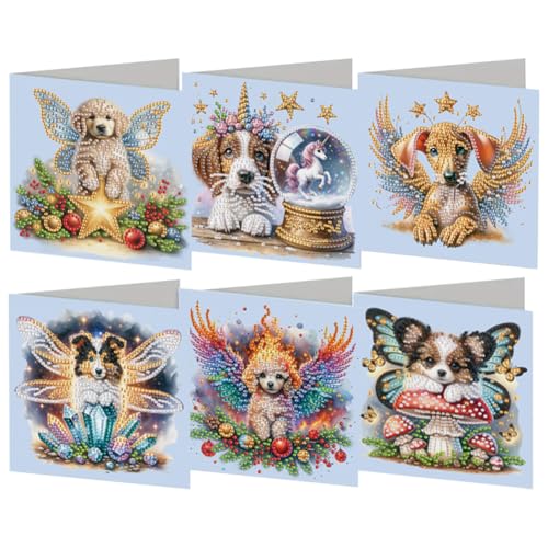CRGANGZY 6PCS DIY Strass -Kunst -Mosaik -Postkarte, niedliche Hundediamantkunstkarten mit Umschlägen, Kristallkarten for Freunde Familie CRGANGZY 6PCS DIY Strass -Kunst -Mosaik -Postkarte, niedliche Hundediamantkunstkarten mit Umschlägen, Kristallkarten for Freunde Familie von CRGANGZY