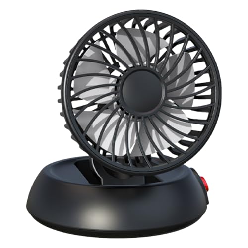 CRGANGZY Auto Kühlventilator mit Kabel USB-betrieben, 360° drehbarer elektrischer Auto Ventilator mit 3-Gang Wind, tragbarer Clip Ventilator for Sommer Auto LKW SUV Wohnmobil Boot-5v von CRGANGZY