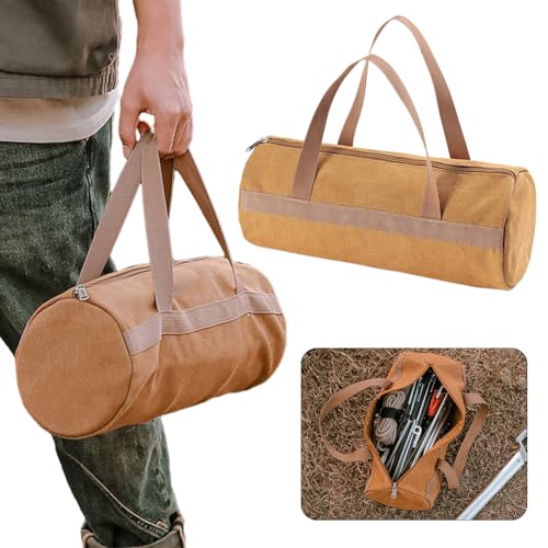 CRGANGZY Braune Camping-Zeltpflockbeutel, tragbare Handtasche zur Aufbewahrung for Camping, Reisen und Wandern,Robustes Schwerlast-Geländepflock-Organizer for Erwachsene von CRGANGZY