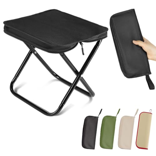 CRGANGZY Klapperhocker Mini im Freien Camping Klapphocker Klapper Slacker Stühle mit 90 kg Ladungskapazität zum Angeln zum Angeln bequem von CRGANGZY