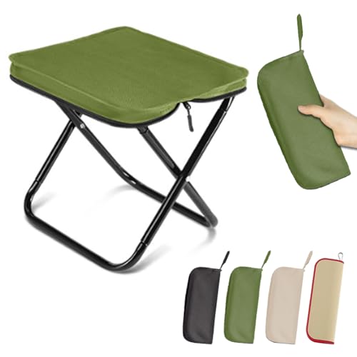 CRGANGZY Klapperhocker Mini im Freien Camping Klapphocker Klapper Slacker Stühle mit 90 kg Ladungskapazität zum Angeln zum Angeln bequem von CRGANGZY