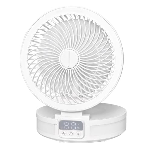 CRGANGZY Klappertischlüfter USB mit LED Light USB wiederaufladbare tragbare Schreibtisch -Lüfterverstellbare Luftzirkulator for Home Office Camping von CRGANGZY