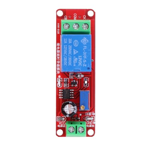 CRGANGZY NE555 Verzögerungs-Timer-Relais-Schaltmodul 0–10 S Auto-Fahrrekorder Verzögerungsplatine 12 V Impulserzeugung Arbeitszyklus elektronische Komponenten (12 V) von CRGANGZY