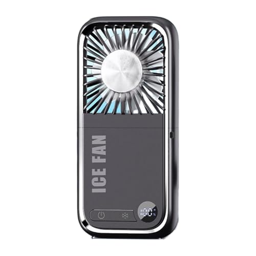 CRGANGZY Tragbarer Handventilator USB Wiederaufladbar Klappbarer Mini Ventilator Multifunktionaler Nackenhängender Ventilator for Reisen Sport Büro und Outdoor-Ice compress Black CRGANGZY Tragbarer Handventilator USB Wiederaufladbar Klappbarer Mini Ventilator Multifunktionaler Nackenhängender Ventilator for Reisen Sport Büro und Outdoor-Ice compress Black von CRGANGZY