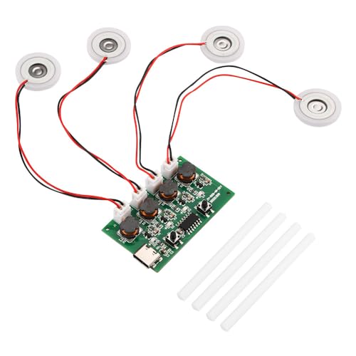 CRGANGZY USB-Mini-Luftbefeuchter, DIY-Kits, Mini-oszillierender DC 5 V-Nebelmacher und Treiberplatine, Sprüh-Luftbefeuchter-Zerstäuber-Antriebsmodul (Modul und 9 Zubehörteile) von CRGANGZY