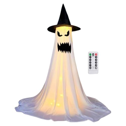 Halloween Geister Dekoration mit Fernbedienung Lichterkette, Hängender Outdoor Grusel Geist, Unheimlicher schwebender Geist Desktop Ornament for Veranda Hof Garten Halloween Dekor-G Halloween Geister Dekoration mit Fernbedienung Lichterkette, Hängender Outdoor Grusel Geist, Unheimlicher schwebender Geist Desktop Ornament for Veranda Hof Garten Halloween Dekor-G von CRGANGZY