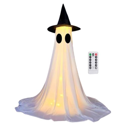 Halloween Geister Dekoration mit Fernbedienung Lichterkette, Hängender Outdoor Grusel Geist, Unheimlicher schwebender Geist Desktop Ornament for Veranda Hof Garten Halloween Dekor-I Halloween Geister Dekoration mit Fernbedienung Lichterkette, Hängender Outdoor Grusel Geist, Unheimlicher schwebender Geist Desktop Ornament for Veranda Hof Garten Halloween Dekor-I von CRGANGZY