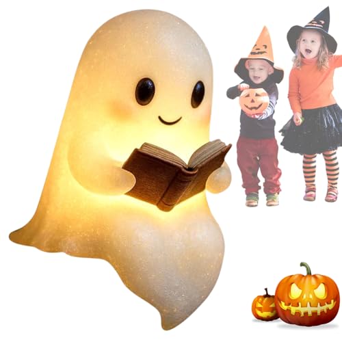 Niedliche Resin-Geist-Lese-Buchlampe, Halloween leuchtende Geister-Nachtlicht-Statue, warme LED-Figurenlampe for Schlafzimmer, Kaminsims, Tisch, Halloween-Dekor Niedliche Resin-Geist-Lese-Buchlampe, Halloween leuchtende Geister-Nachtlicht-Statue, warme LED-Figurenlampe for Schlafzimmer, Kaminsims, Tisch, Halloween-Dekor von CRGANGZY