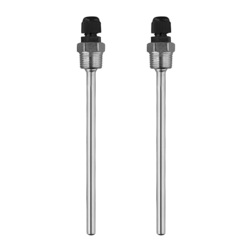 2 Stück 304 Edelstahl Thermowell Tauchhülsen mit G3/4 Zoll Gewinde für effektiven Schutz (8x150mm) von CRIDENG