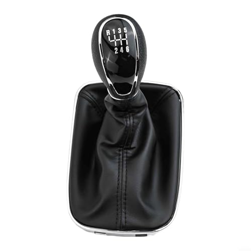 5/6-Gang-Schaltknauf, Hebelgriff, schwarzes Leder mit Chrom-Akzent, für Opel und für Insignia A G09 Schaltgetriebe, Autos 2008–2017, Ersatz (6 Gänge) von CRIDENG