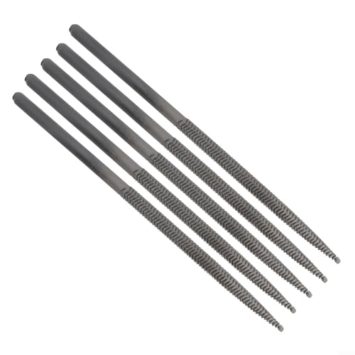 5 Stück pneumatisches Luftfeilenzubehör 5 x 140 mm Set für Metall, Glas, Holz und Stein Formen und Entgraten inkl. mehreren Feilentypen für AF 5 und AF 10 Druckluftwerkzeuge (Rundfeile) von CRIDENG