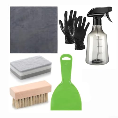 7-teiliges Grabstein-Reinigungsset mit Mikrofasertuch Borstenbürste Sprühflasche Handschuhe Schwamm und Schaber für Grabstein- und Marmoroberflächen Pflege 7-teiliges Grabstein-Reinigungsset mit Mikrofasertuch Borstenbürste Sprühflasche Handschuhe Schwamm und Schaber für Grabstein- und Marmoroberflächen Pflege von CRIDENG