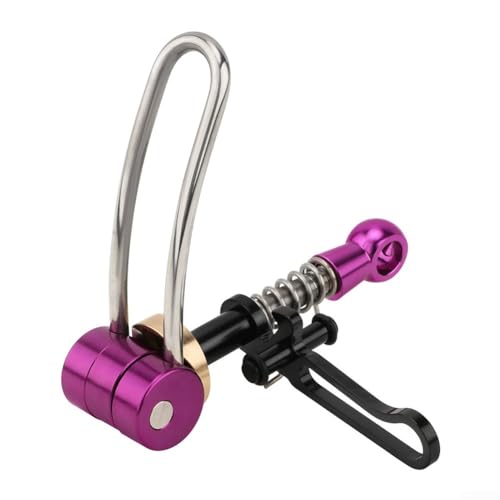 Aluminium-Fahrrad-Sattelstützenklemme, 31,8 mm, Schnellspanner, mit Haken-Befestigungssystem für Brompton-Faltfahrradteile (lila) von CRIDENG