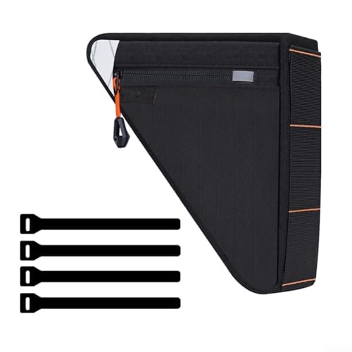 Fahrradrahmentasche, 1 l Fassungsvermögen, dreieckiges Oberrohr, P-Beutel, 600D Polyester, wasserdicht, Aufbewahrung für Klappräder (schwarz) von CRIDENG