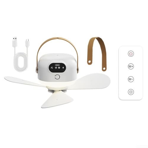Kompakter Ventilator mit Fernbedienung für kleine Wohnräume, perfekt für Schlafsäle, mit USB-Ladefunktion und einstellbarem Luftstrom (gerader Einsatz) von CRIDENG