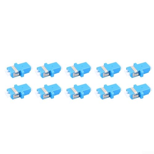 LC-auf-LC-Glasfaser-Adapter, Hochleistungs-Singlemode-Multimode-Koppler, geringer Einfügedämpfung, 35 x 22 x 9 mm, blau, einfache Installation für Patchfelder, CATV-Breitband-optische Netzwerke, 10 LC-auf-LC-Glasfaser-Adapter, Hochleistungs-Singlemode-Multimode-Koppler, geringer Einfügedämpfung, 35 x 22 x 9 mm, blau, einfache Installation für Patchfelder, CATV-Breitband-optische Netzwerke, 10 von CRIDENG