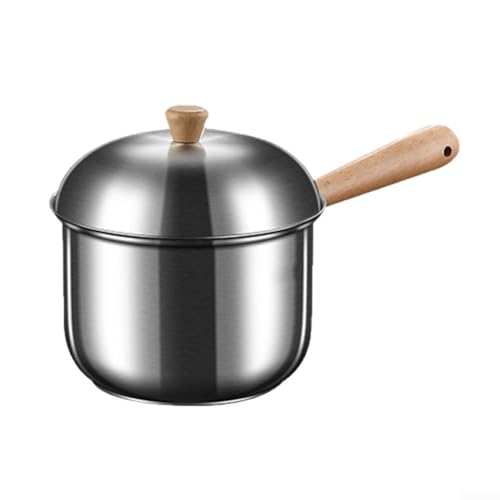 Mini-Kochtopf aus Edelstahl mit ergonomischem Holzgriff zum Erhitzen von Suppen und Soßen, 800 ml Mini-Kochtopf aus Edelstahl mit ergonomischem Holzgriff zum Erhitzen von Suppen und Soßen, 800 ml von CRIDENG