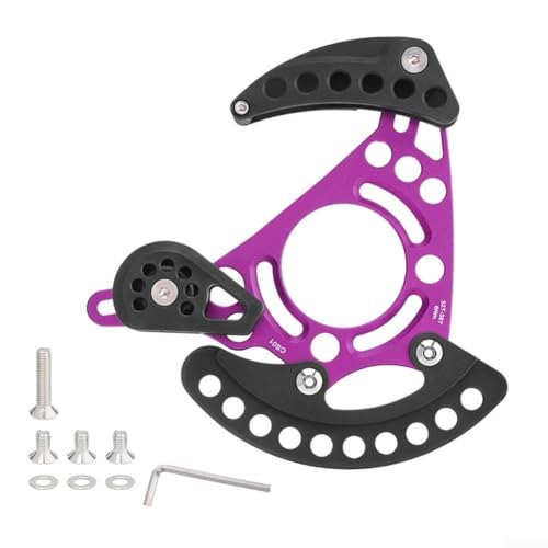Mountainbike Einzelscheibe Kettenführung Kettenschutz 32T-38T Aluminiumlegierung Nylon für ISCG03 ISCG05 BB 68/73 mm DH Mountain mit Schrauben Dichtungen Schraubenschlüssel (lila) von CRIDENG