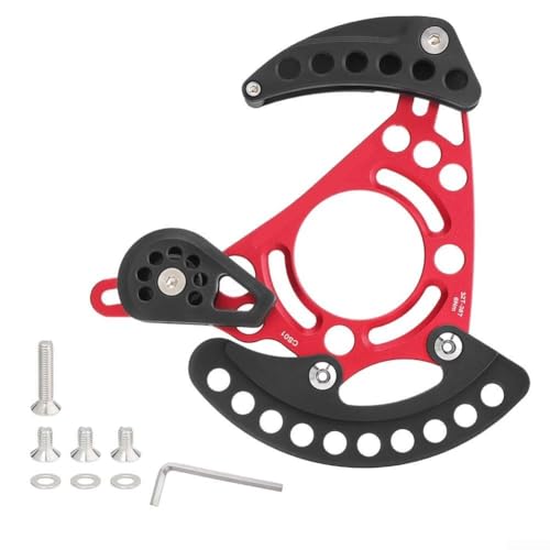 Mountainbike Einzelscheibe Kettenführung Kettenschutz 32T-38T Aluminiumlegierung Nylon für ISCG03 ISCG05 BB 68/73 mm DH Mountain mit Schrauben Dichtungen Schraubenschlüssel (rot) von CRIDENG